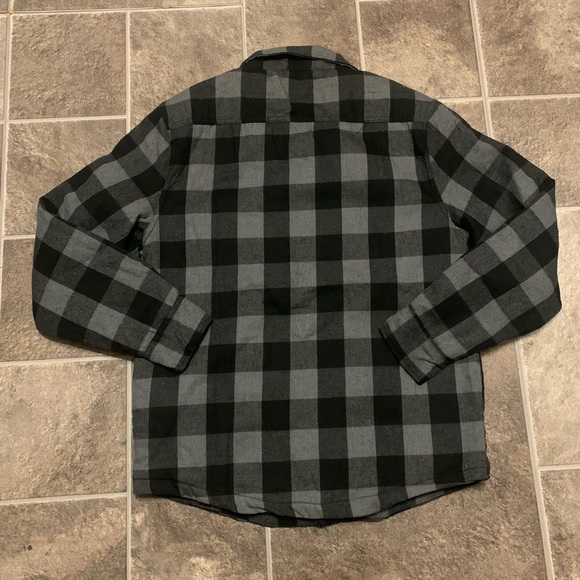 Chicago Bears NFL Official Team Apparel Plaid Flannel Quilted Jacket Black Gray - Picture 9 of 9